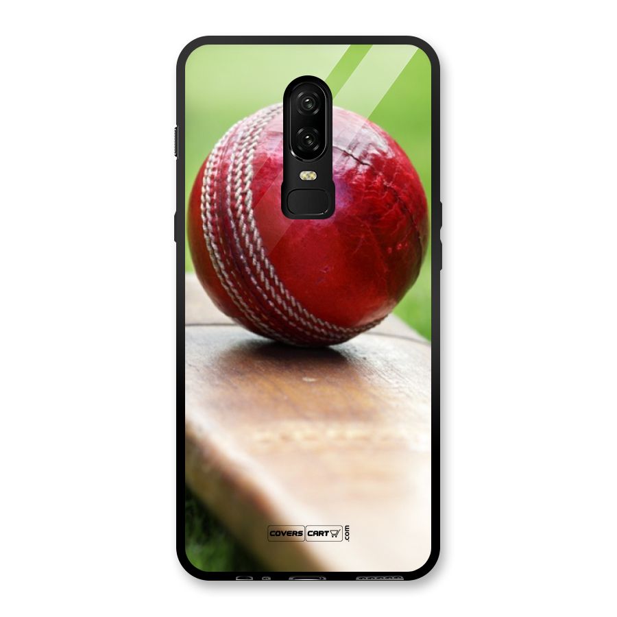 Cricket Bat Ball Glass Back Case for OnePlus 6
