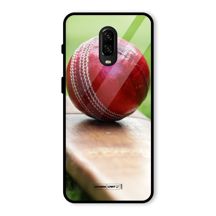 Cricket Bat Ball Glass Back Case for OnePlus 6T