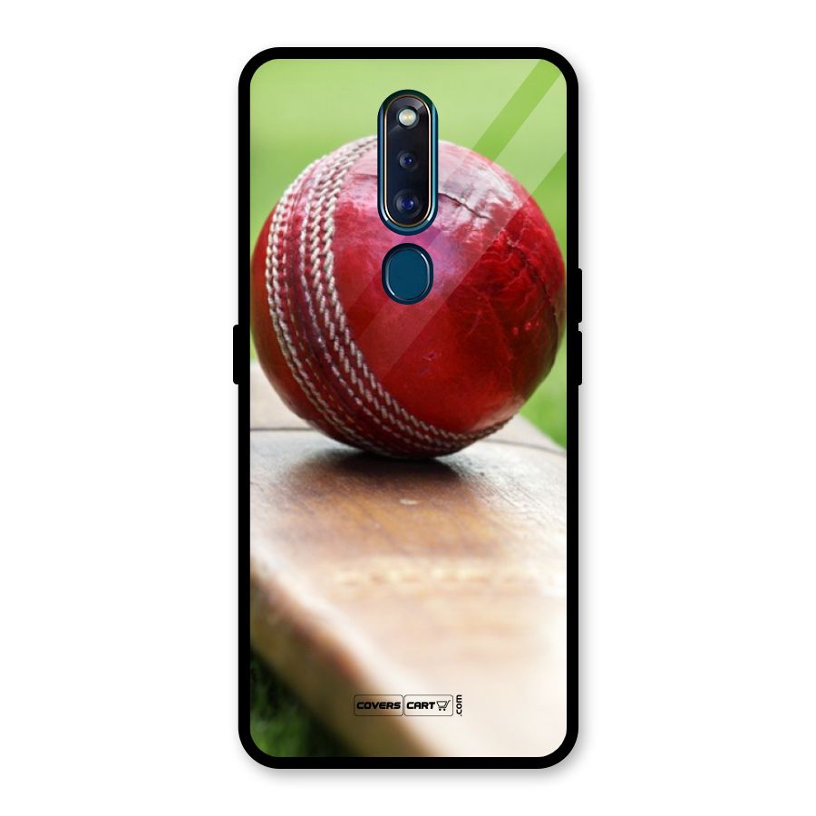 Cricket Bat Ball Glass Back Case for Oppo F11 Pro
