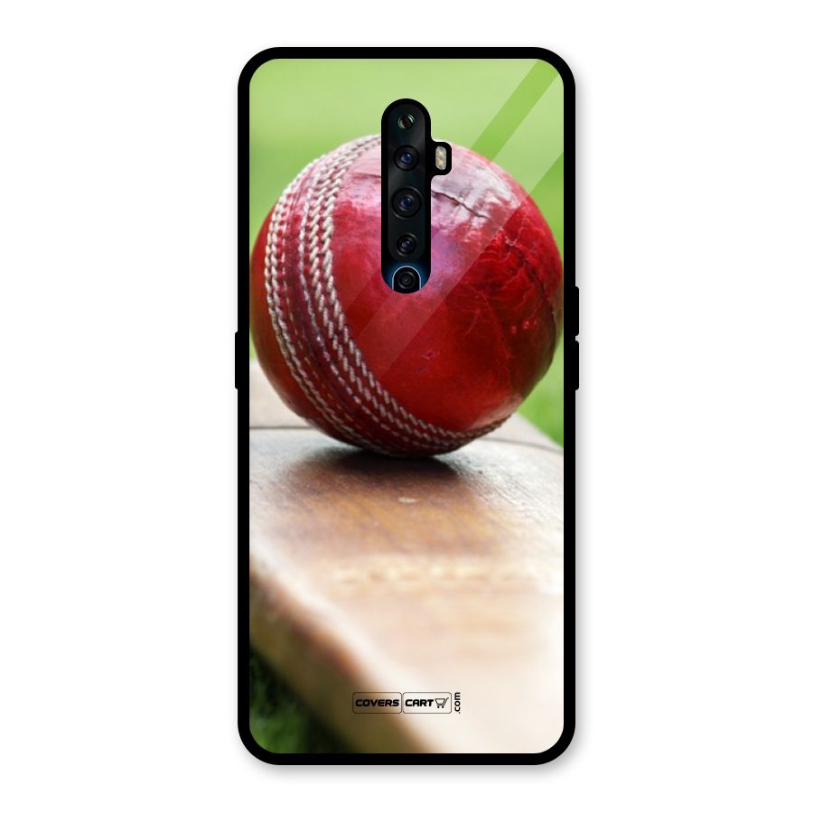 Cricket Bat Ball Glass Back Case for Oppo Reno2 F
