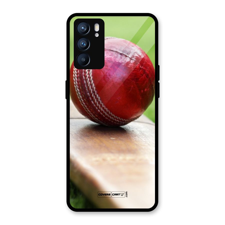 Cricket Bat Ball Glass Back Case for Oppo Reno6 5G