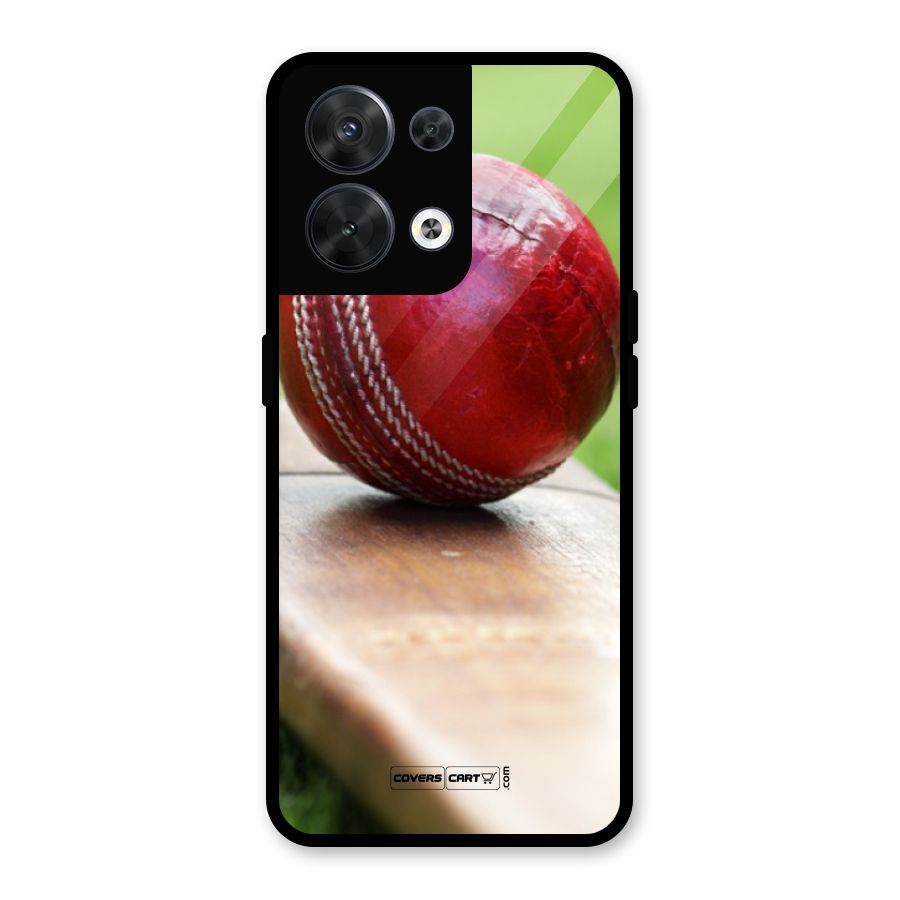 Cricket Bat Ball Glass Back Case for Oppo Reno8 5G