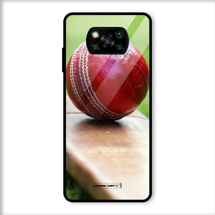 Cricket Bat Ball Glass Back Case for Poco X3