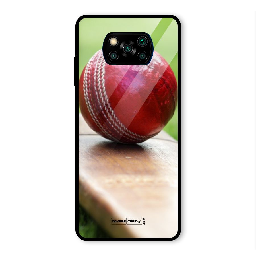 Cricket Bat Ball Glass Back Case for Poco X3 Pro