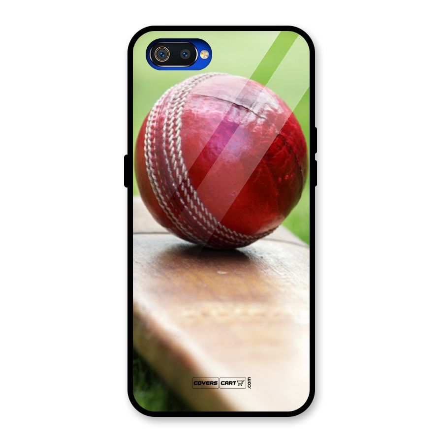 Cricket Bat Ball Glass Back Case for Realme C2