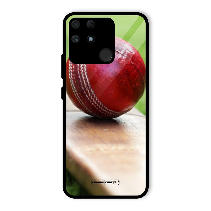 Cricket Bat Ball Glass Back Case for Realme Narzo 50A
