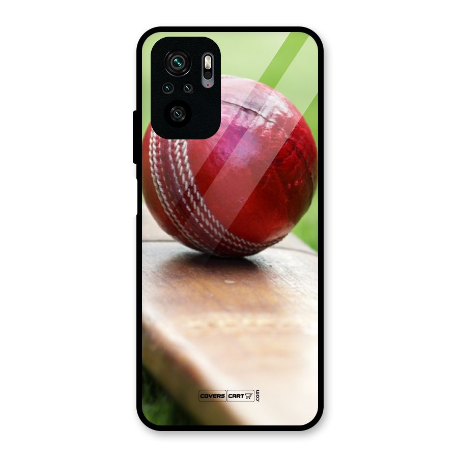 Cricket Bat Ball Glass Back Case for Redmi Note 10S