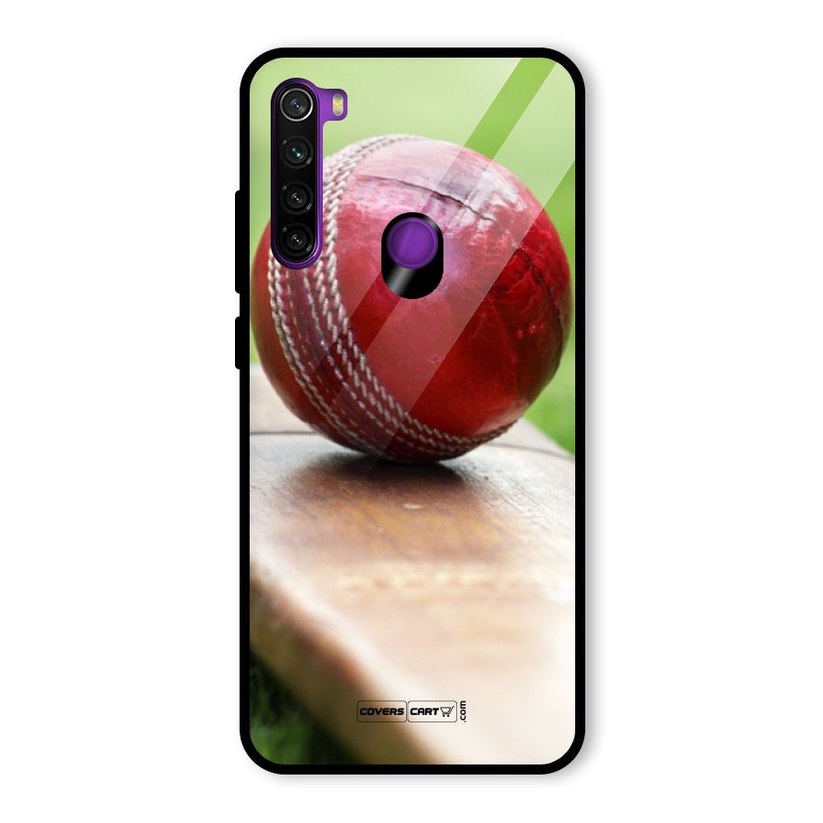 Cricket Bat Ball Glass Back Case for Redmi Note 8