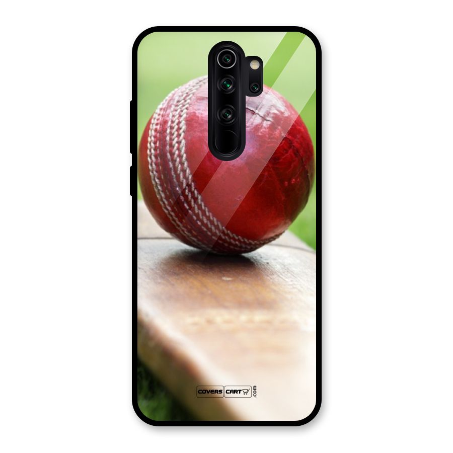 Cricket Bat Ball Glass Back Case for Redmi Note 8 Pro
