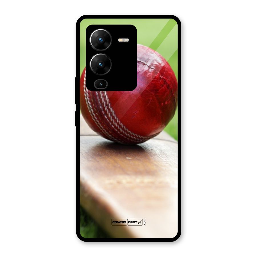 Cricket Bat Ball Glass Back Case for Vivo V25 Pro