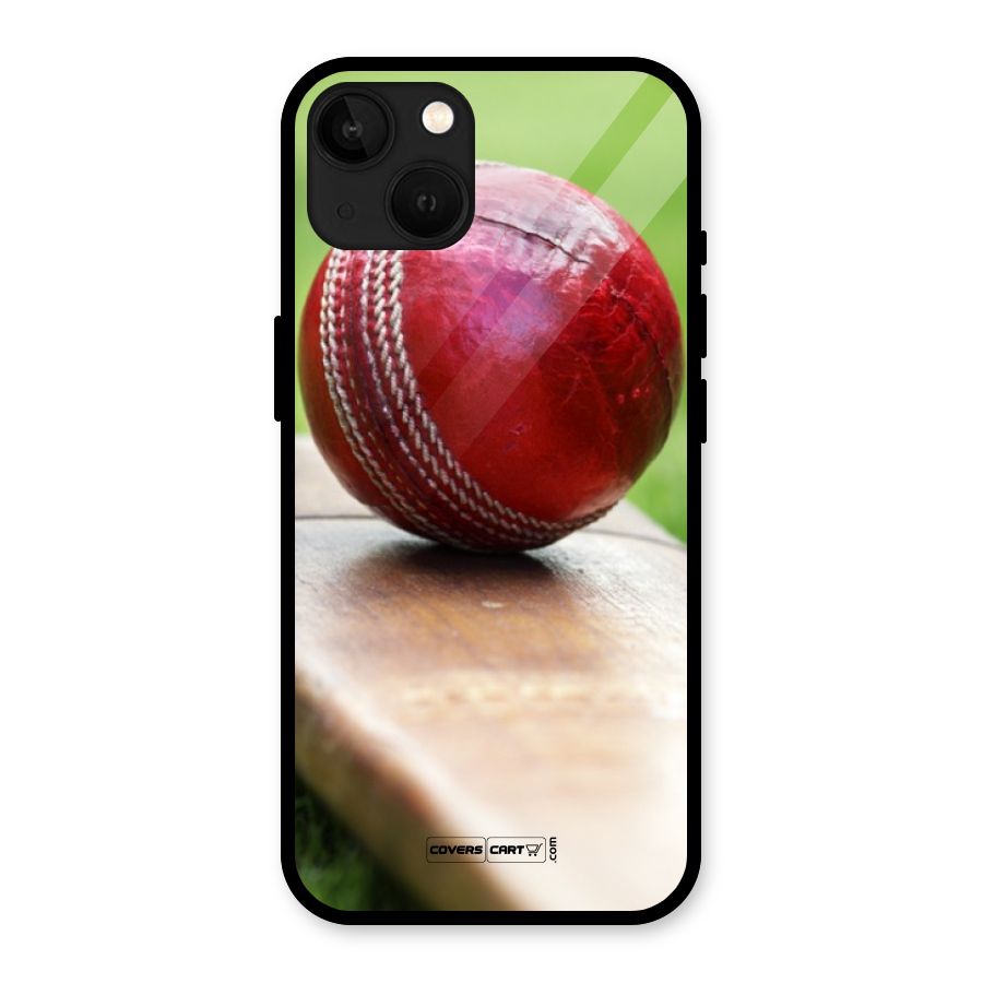 Cricket Bat Ball Glass Back Case for iPhone 13