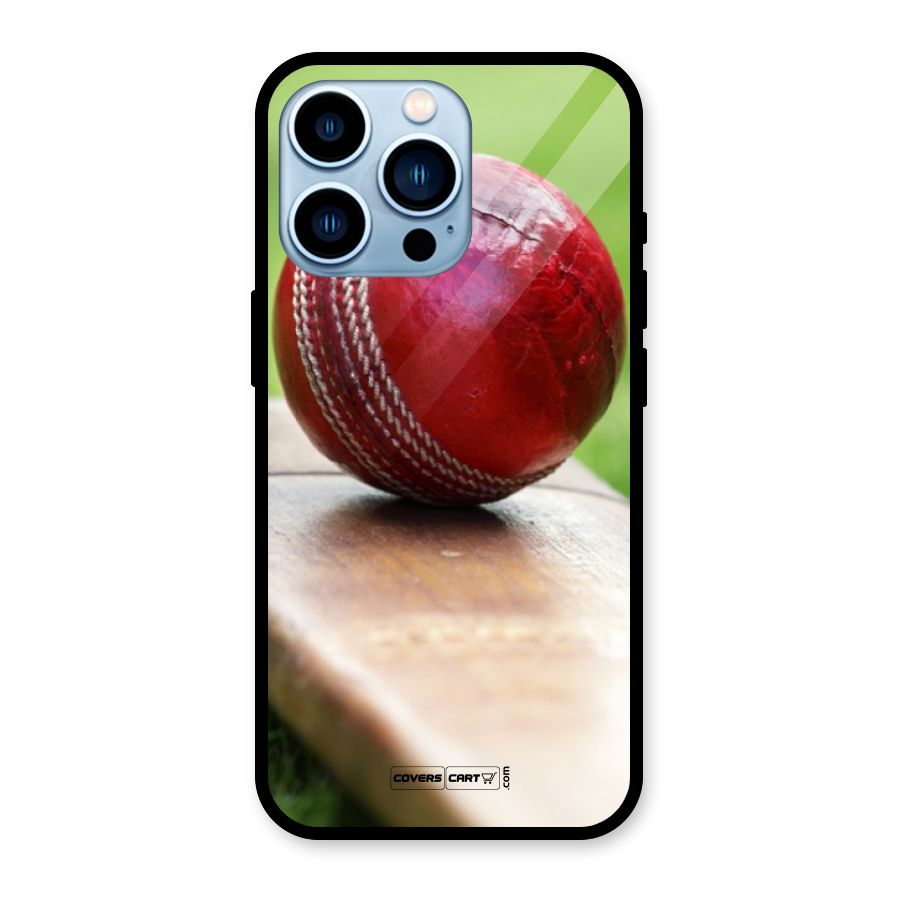 Cricket Bat Ball Glass Back Case for iPhone 13 Pro