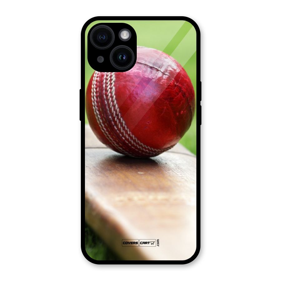 Cricket Bat Ball Glass Back Case for iPhone 14