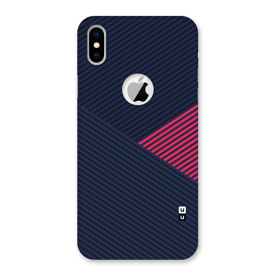 Criscros Stripes Back Case for iPhone XS Logo Cut