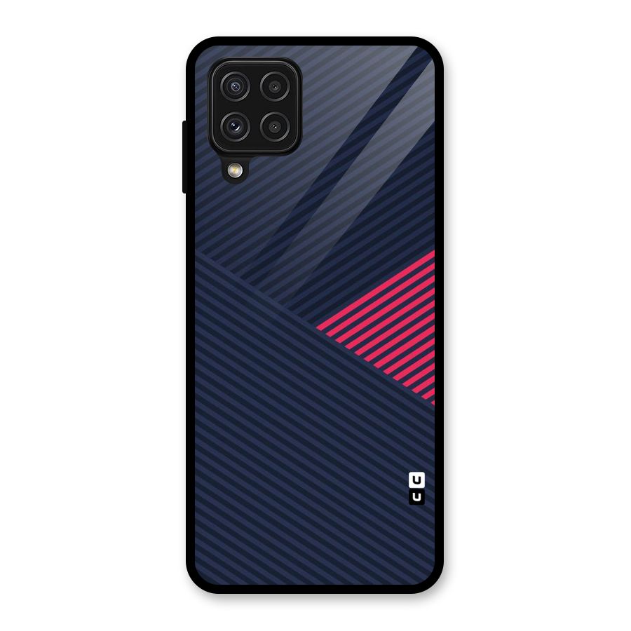 Criscros Stripes Glass Back Case for Galaxy A22 4G