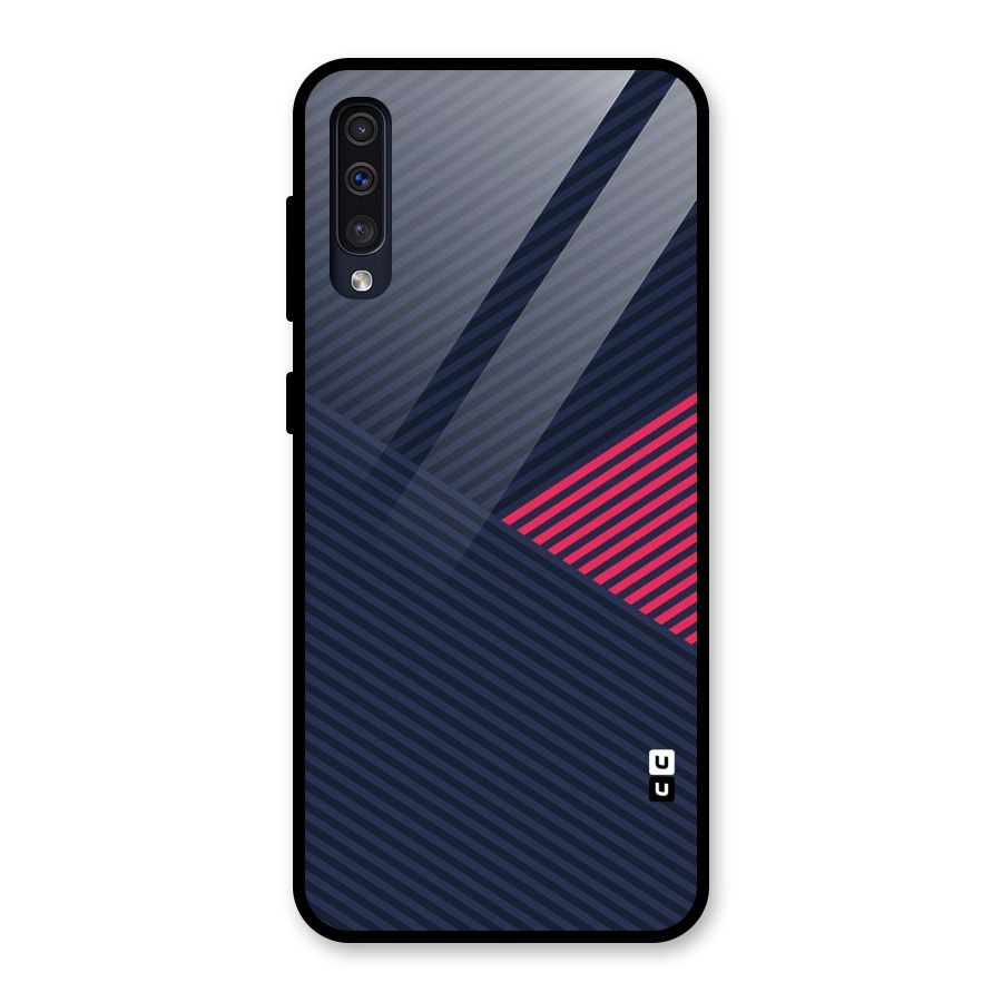 Criscros Stripes Glass Back Case for Galaxy A50
