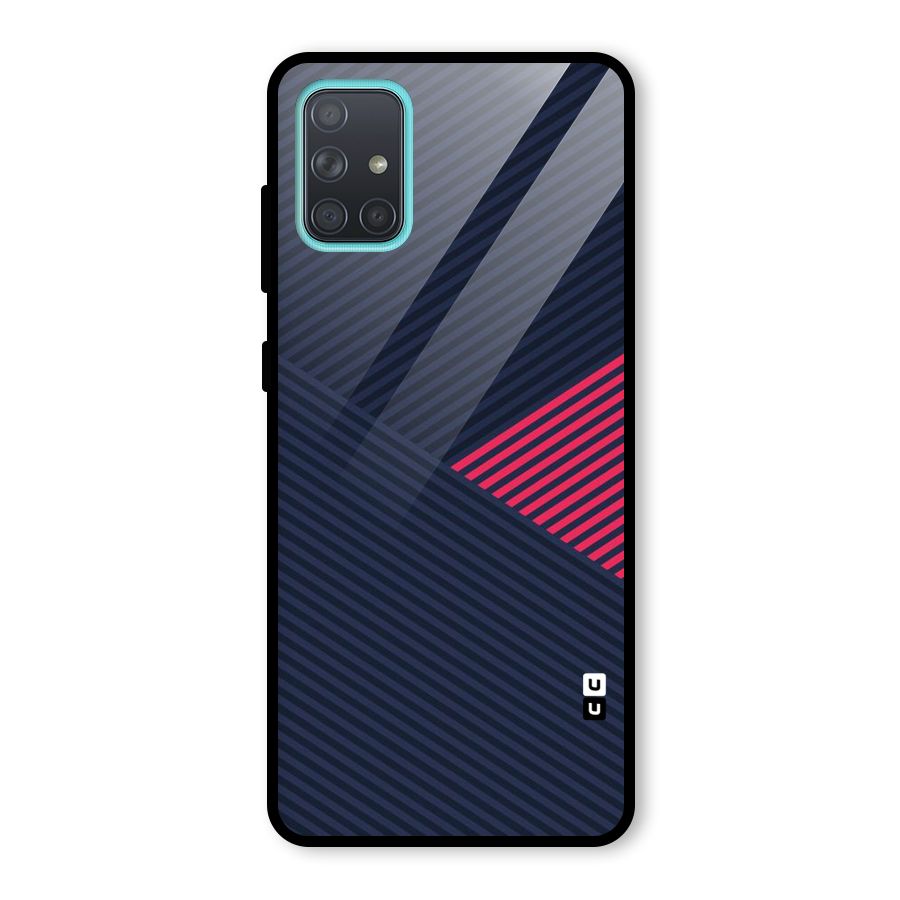 Criscros Stripes Glass Back Case for Galaxy A71