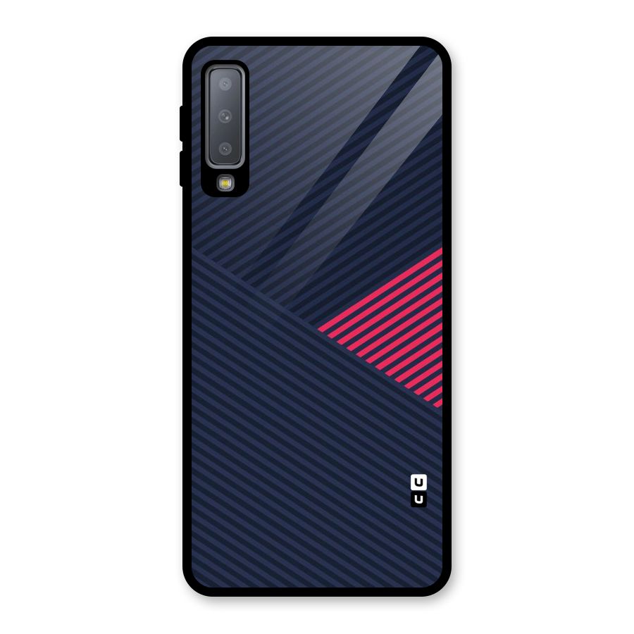Criscros Stripes Glass Back Case for Galaxy A7 (2018)