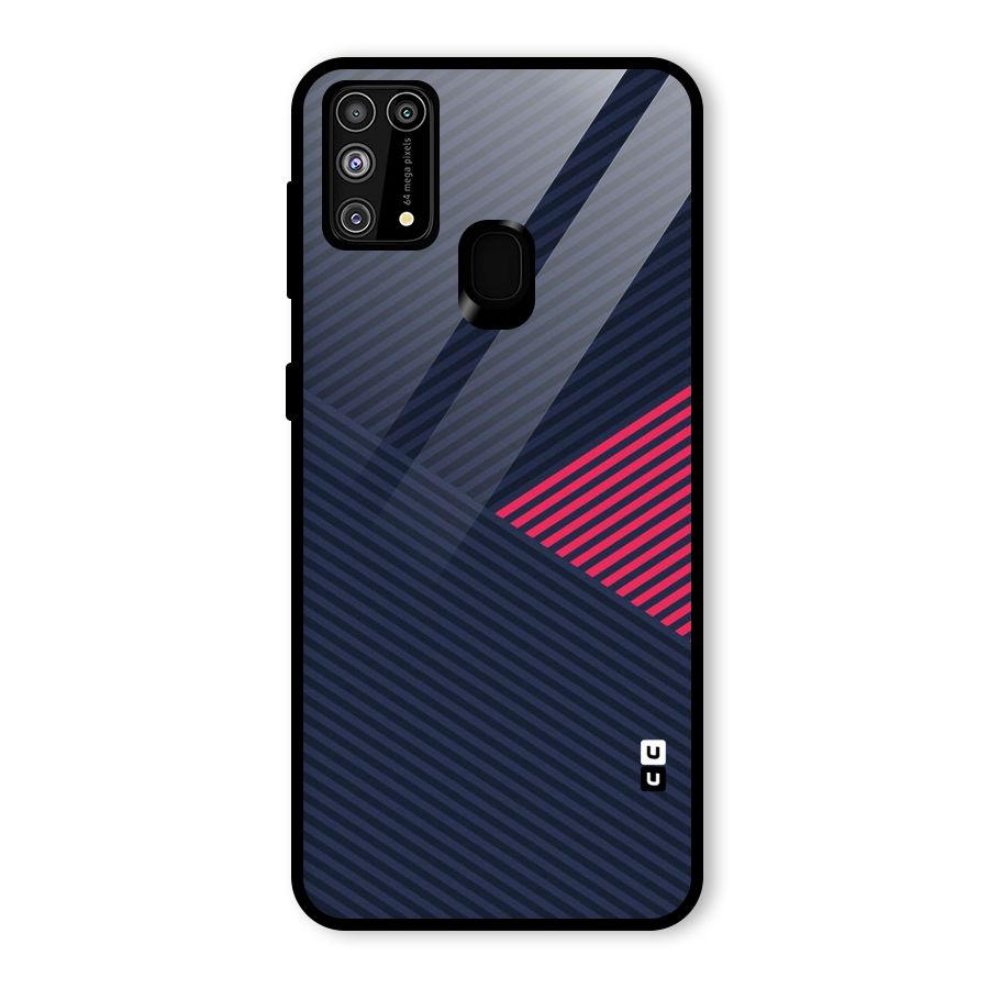 Criscros Stripes Glass Back Case for Galaxy F41