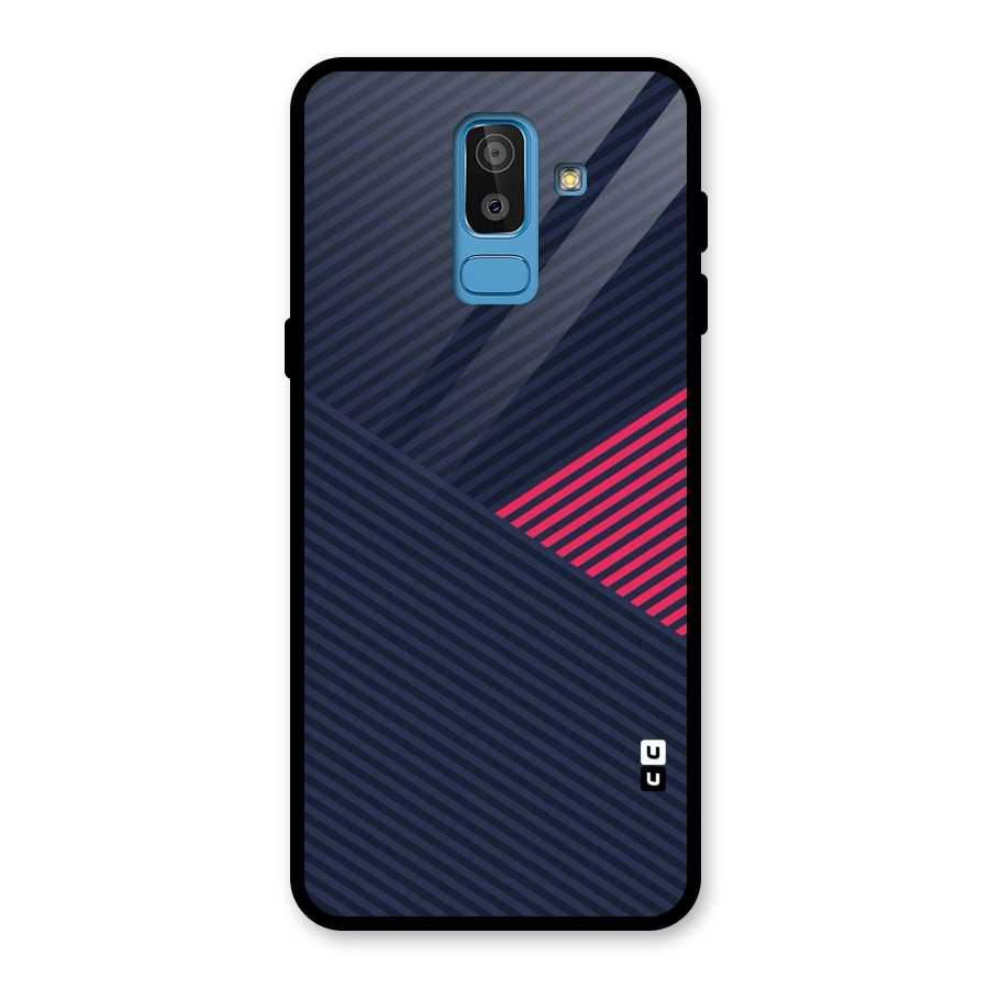 Criscros Stripes Glass Back Case for Galaxy J8