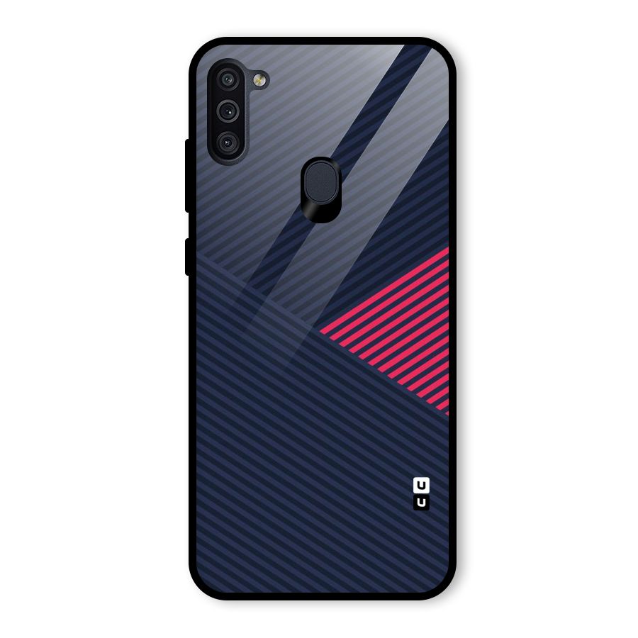 Criscros Stripes Glass Back Case for Galaxy M11