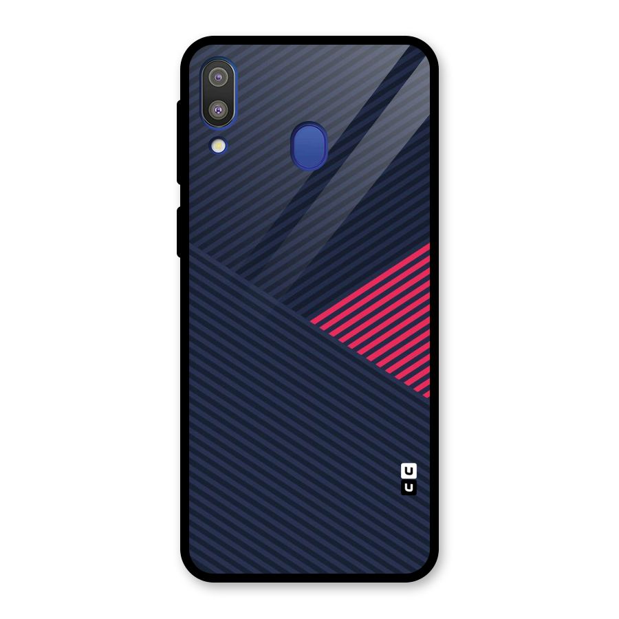 Criscros Stripes Glass Back Case for Galaxy M20