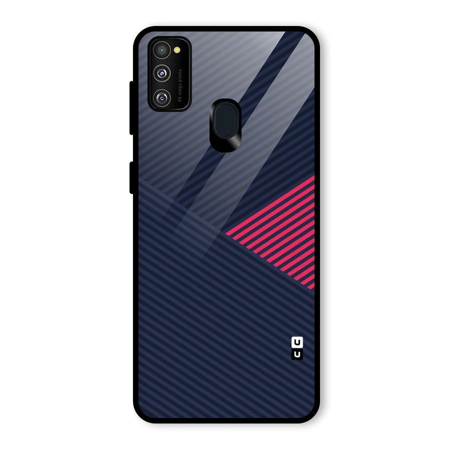 Criscros Stripes Glass Back Case for Galaxy M30s