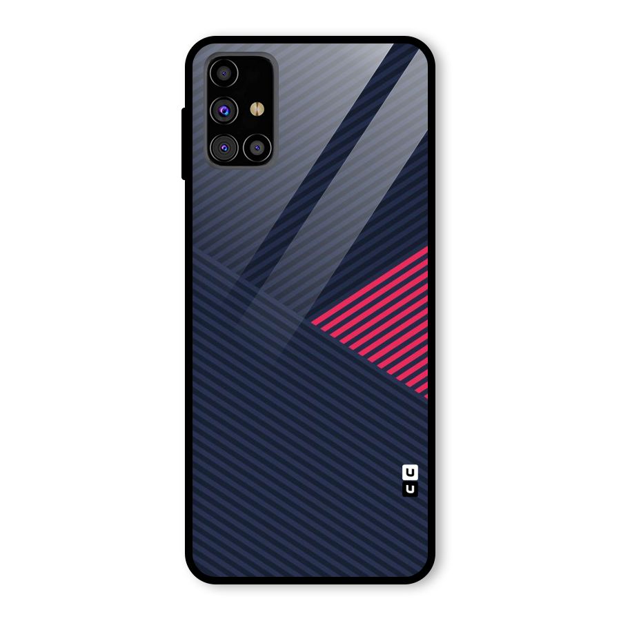 Criscros Stripes Glass Back Case for Galaxy M31s