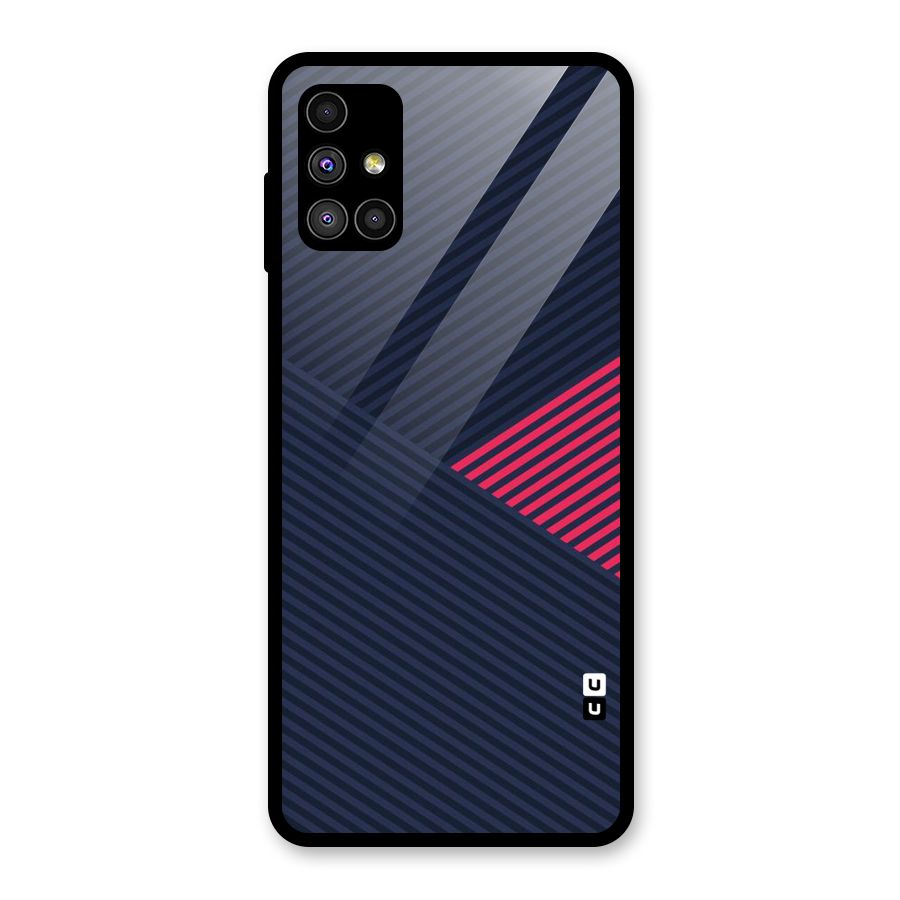 Criscros Stripes Glass Back Case for Galaxy M51