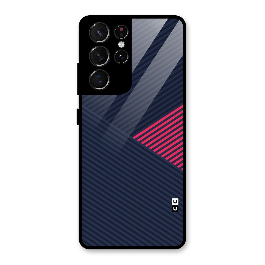 Criscros Stripes Glass Back Case for Galaxy S21 Ultra 5G