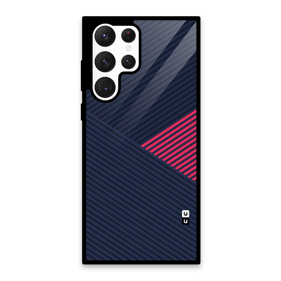 Criscros Stripes Glass Back Case for Galaxy S22 Ultra 5G