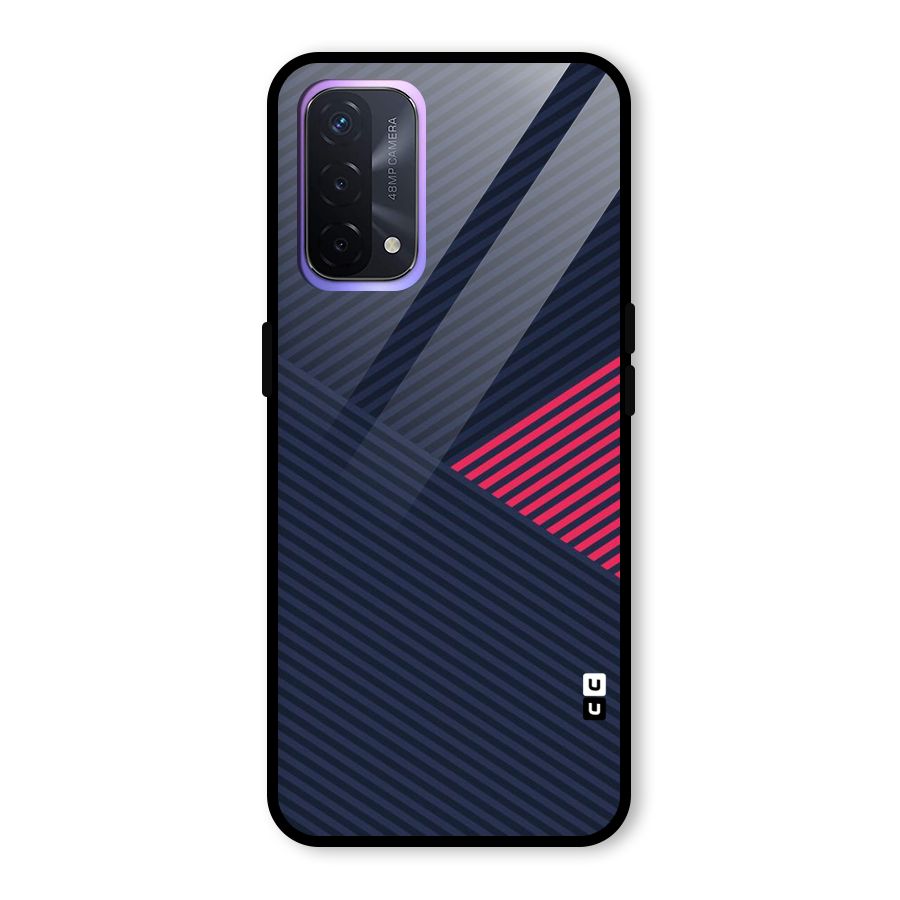Criscros Stripes Glass Back Case for Oppo A74 5G