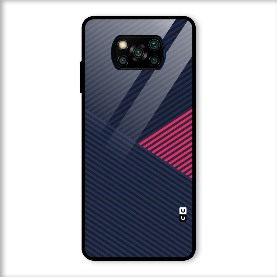 Criscros Stripes Glass Back Case for Poco X3