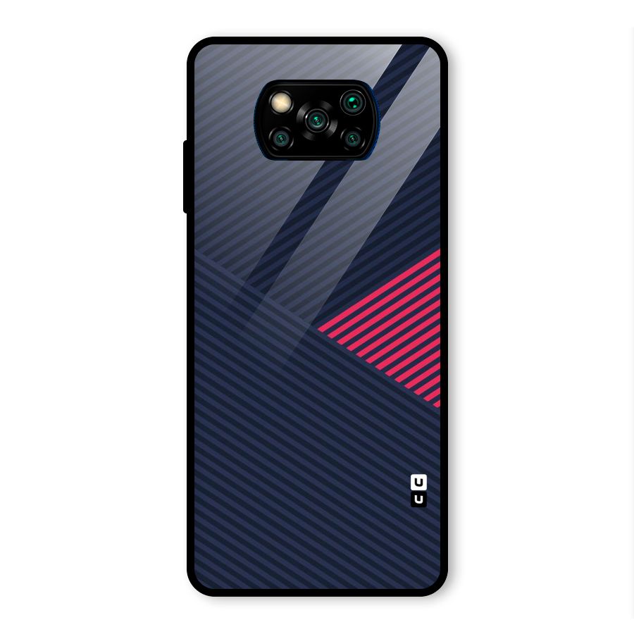 Criscros Stripes Glass Back Case for Poco X3 Pro