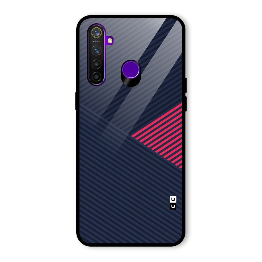 Criscros Stripes Glass Back Case for Realme 5 Pro