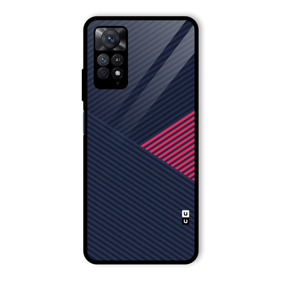 Criscros Stripes Glass Back Case for Redmi Note 11 Pro
