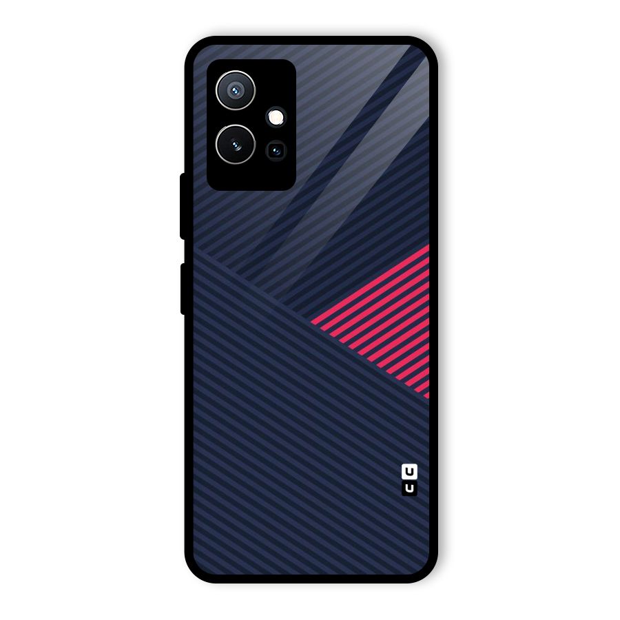 Criscros Stripes Glass Back Case for Vivo T1 5G