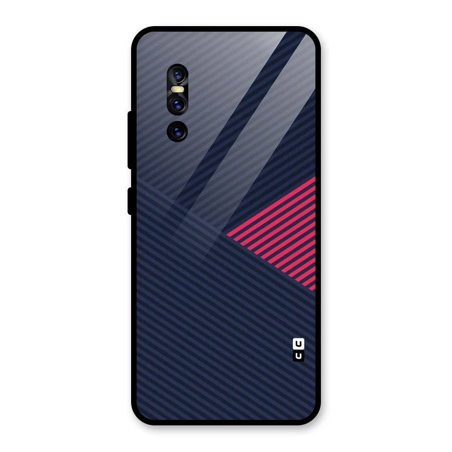 Criscros Stripes Glass Back Case for Vivo V15 Pro