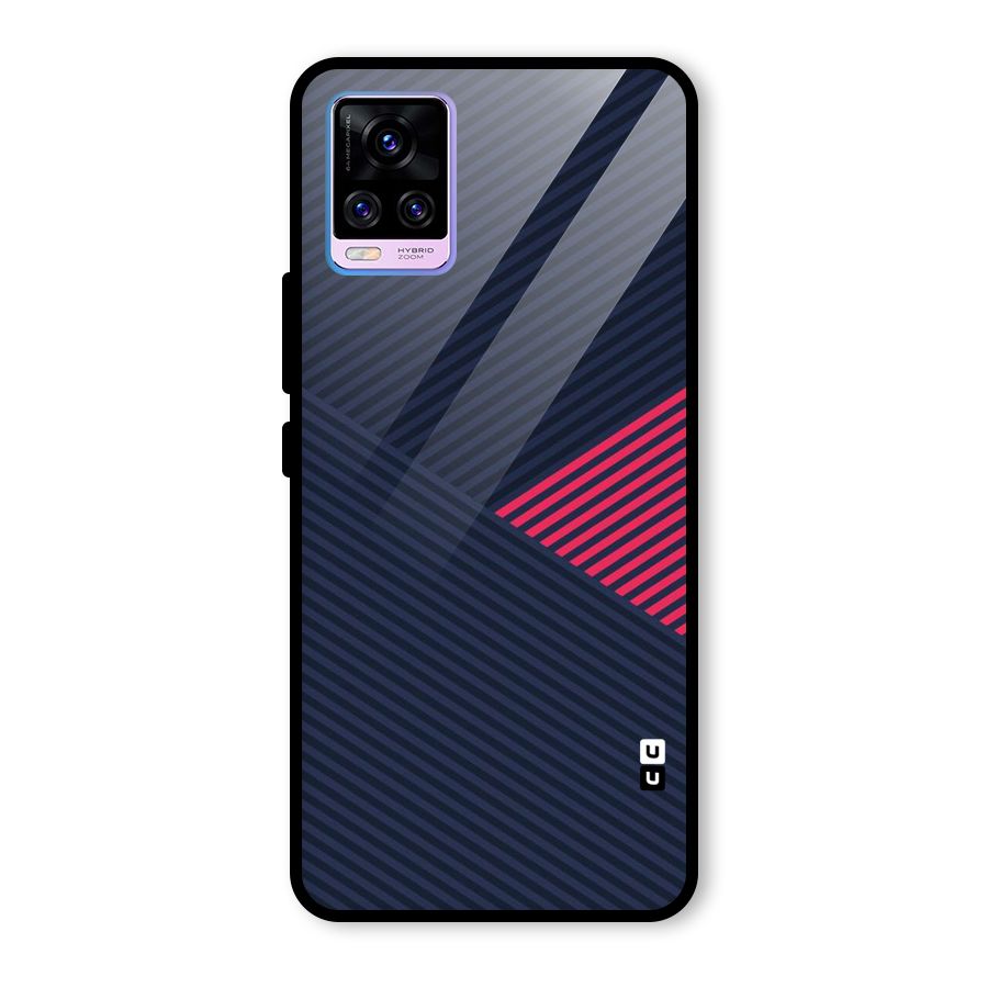 Criscros Stripes Glass Back Case for Vivo V20 Pro