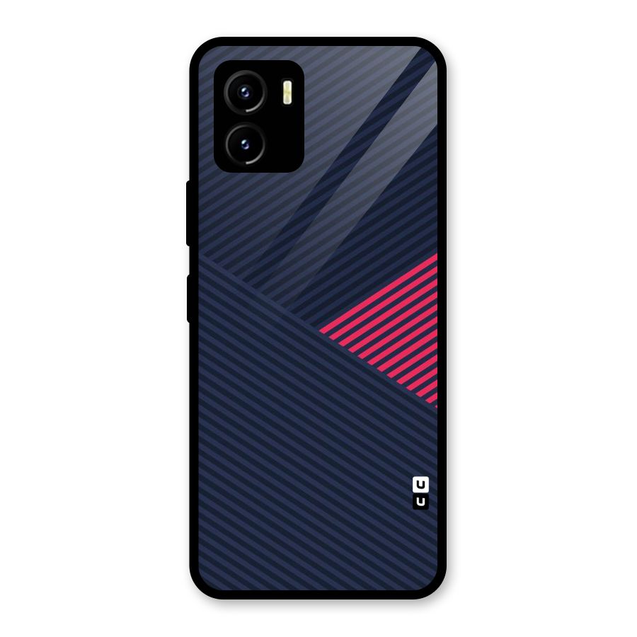 Criscros Stripes Glass Back Case for Vivo Y15s