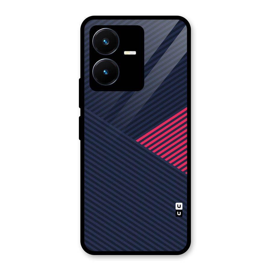 Criscros Stripes Glass Back Case for Vivo Y22