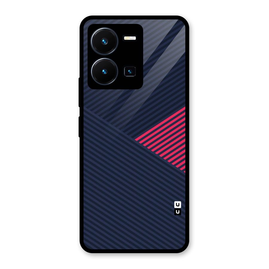 Criscros Stripes Glass Back Case for Vivo Y35