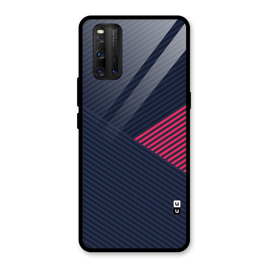 Criscros Stripes Glass Back Case for Vivo iQOO 3