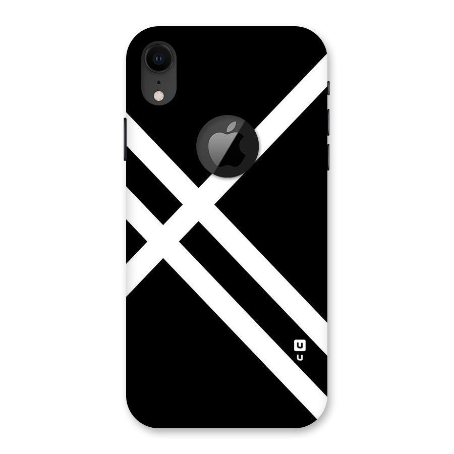 CrissCross Lines Back Case for iPhone XR Logo Cut