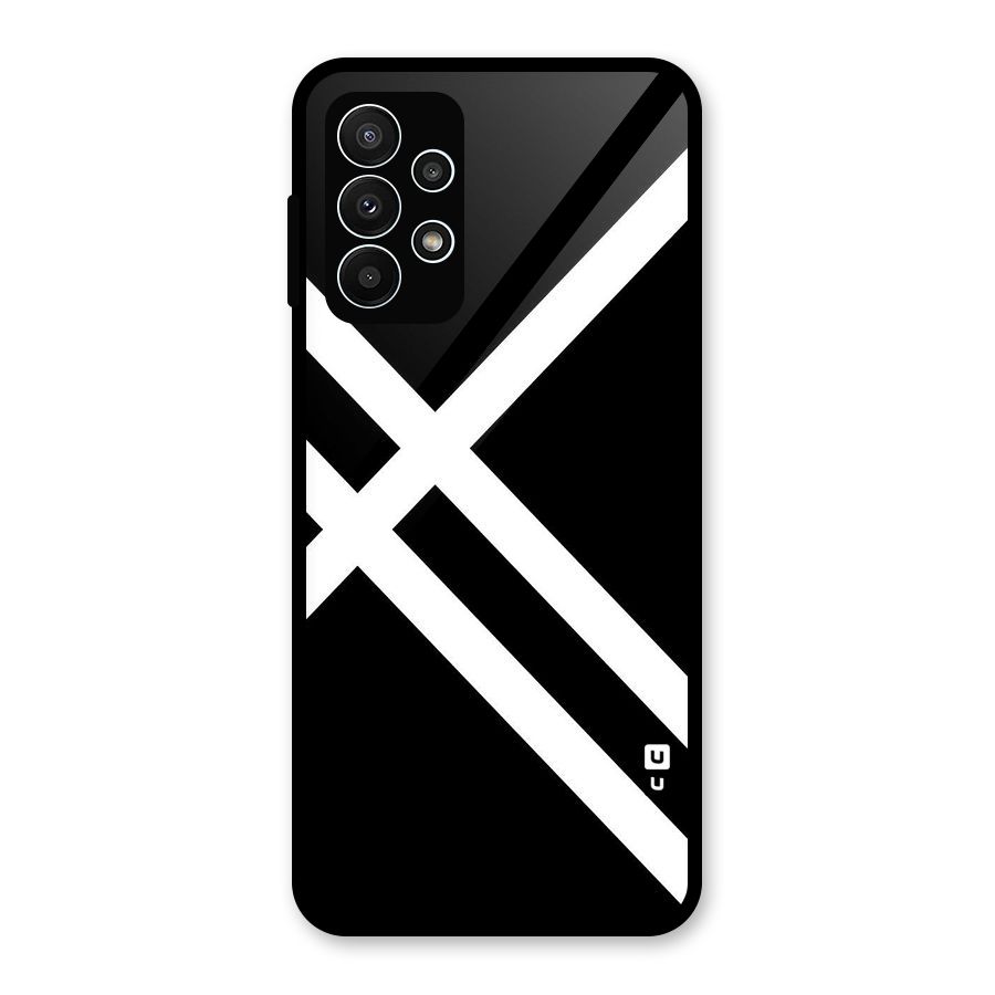 CrissCross Lines Glass Back Case for Galaxy A23