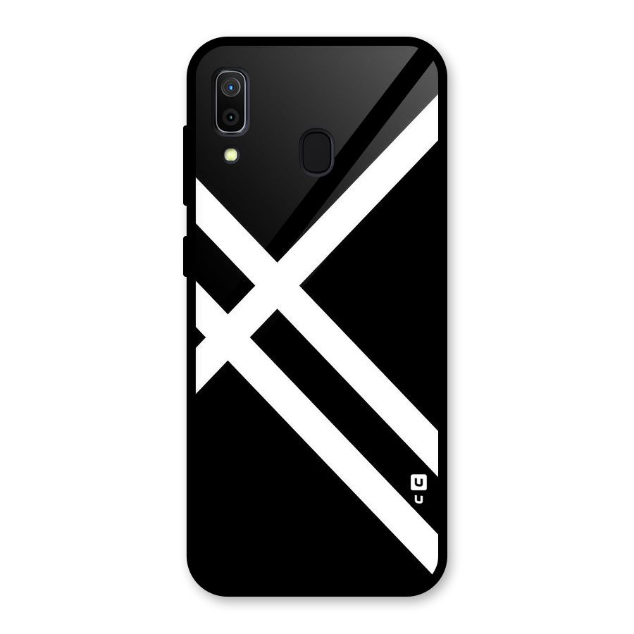 CrissCross Lines Glass Back Case for Galaxy A30