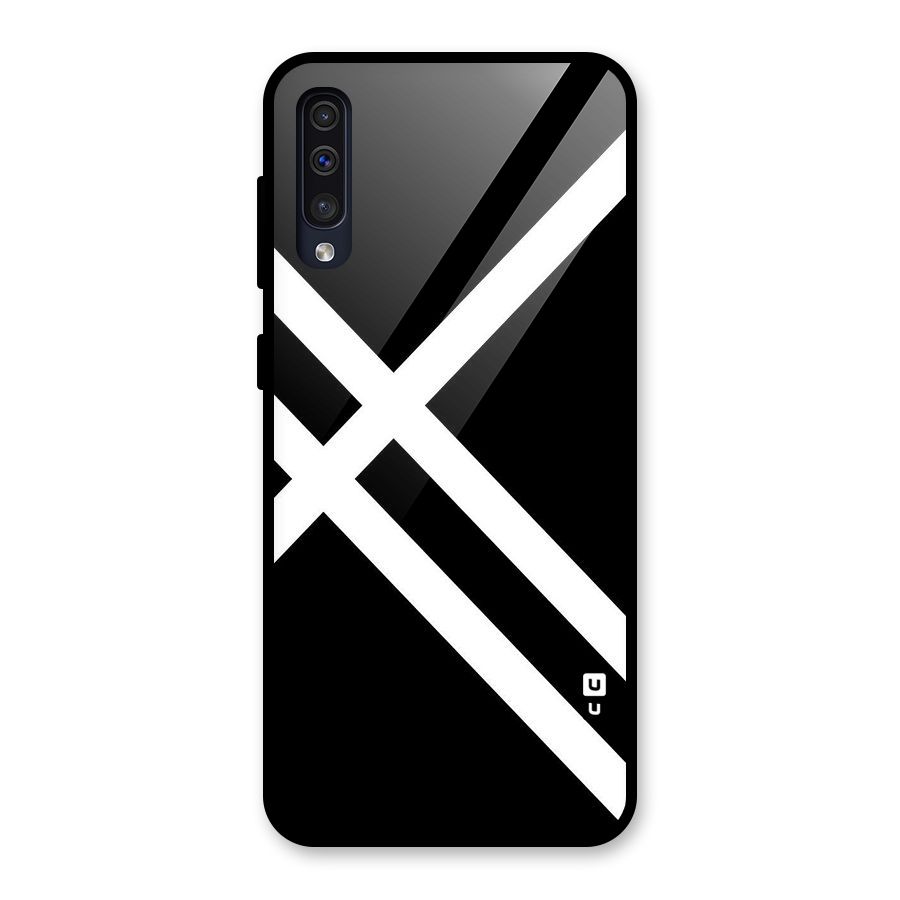 CrissCross Lines Glass Back Case for Galaxy A30s