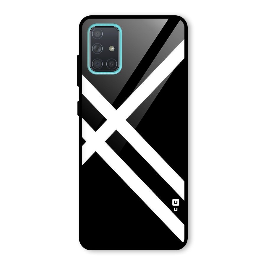 CrissCross Lines Glass Back Case for Galaxy A71