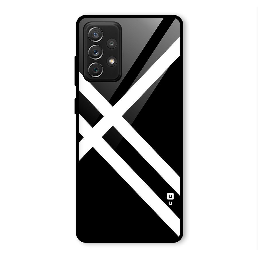 CrissCross Lines Glass Back Case for Galaxy A72