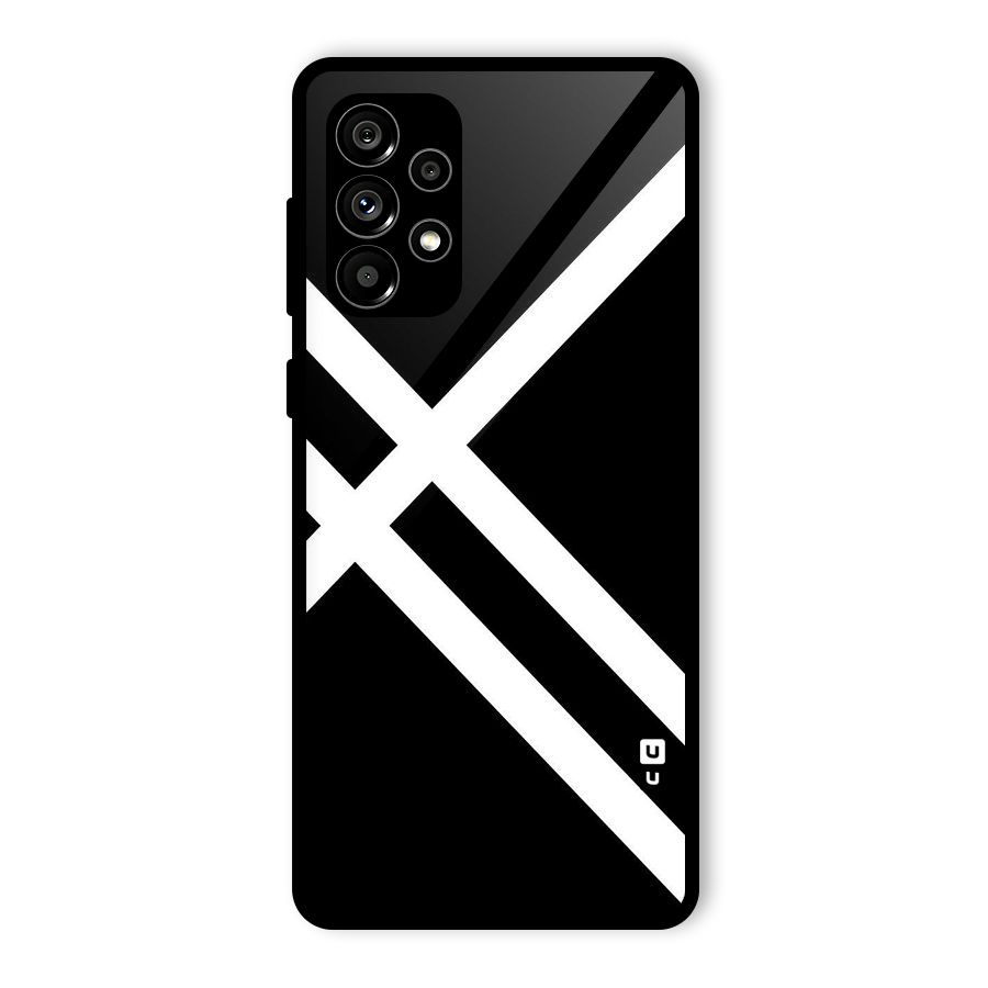 CrissCross Lines Glass Back Case for Galaxy A73 5G